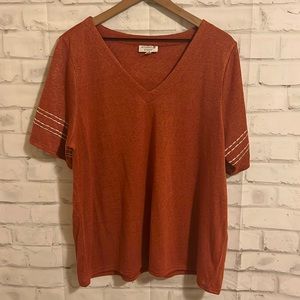Studio B burnt orange lace sleeve top